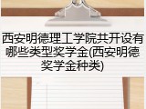 西安明德理工学院共开设有哪些类型奖学金(西安明德奖学金种类)