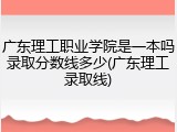 广东理工职业学院是一本吗录取分数线多少(广东理工录取线)