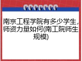 南京工程学院有多少学生，师资力量如何(南工院师生规模)