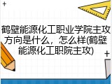 鹤壁能源化工职业学院主攻方向是什么，怎么样(鹤壁能源化工职院主攻)