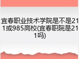 宜春职业技术学院是不是211或985高校(宜春职院是211吗)