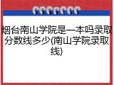 烟台南山学院是一本吗录取分数线多少(南山学院录取线)