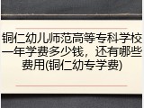 铜仁幼儿师范高等专科学校一年学费多少钱，还有哪些费用(铜仁幼专学费)