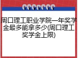 周口理工职业学院一年奖学金最多能拿多少(周口理工奖学金上限)