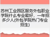 苏州工业园区服务外包职业学院什么专业最好，一年招多少人(外包学院热门专业招生)