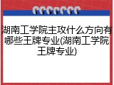 湖南工学院主攻什么方向有哪些王牌专业(湖南工学院王牌专业)