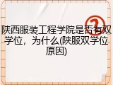陕西服装工程学院是否有双学位，为什么(陕服双学位原因)