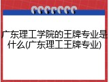 广东理工学院的王牌专业是什么(广东理工王牌专业)