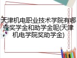 天津机电职业技术学院有哪些奖学金和助学金呢(天津机电学院奖助学金)
