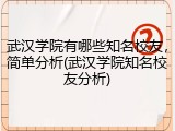武汉学院有哪些知名校友，简单分析(武汉学院知名校友分析)