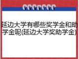延边大学有哪些奖学金和助学金呢(延边大学奖助学金)