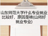 山东师范大学什么专业就业比较好，原因是啥(山师好就业专业)