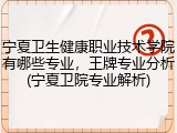 宁夏卫生健康职业技术学院有哪些专业，王牌专业分析(宁夏卫院专业解析)