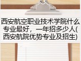 西安航空职业技术学院什么专业最好，一年招多少人(西安航院优势专业及招生)