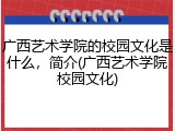 广西艺术学院的校园文化是什么，简介(广西艺术学院校园文化)