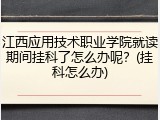 江西应用技术职业学院就读期间挂科了怎么办呢？(挂科怎么办)