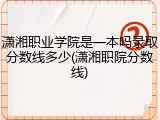 潇湘职业学院是一本吗录取分数线多少(潇湘职院分数线)