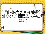 广西民族大学官网是哪个网址多少(广西民族大学官网网址)