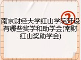 南京财经大学红山学院开设有哪些奖学和助学金(南财红山奖助学金)