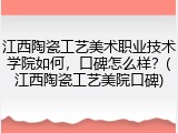 江西陶瓷工艺美术职业技术学院如何，口碑怎么样？(江西陶瓷工艺美院口碑)