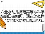 六盘水幼儿师范高等专科学校的口碑如何，现在怎么样了(六盘水幼专口碑现状)