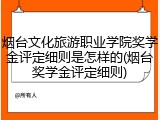 烟台文化旅游职业学院奖学金评定细则是怎样的(烟台奖学金评定细则)