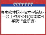 海南软件职业技术学院毕业一般工资多少钱(海南软件学院毕业薪资)