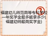 福建幼儿师范高等专科学校一年奖学金最多能拿多少(福建幼师最高奖学金)