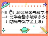 四川幼儿师范高等专科学校一年奖学金最多能拿多少(川幼高专奖学金上限)