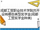 成都工贸职业技术学院共开设有哪些类型奖学金(成都工贸奖学金种类)