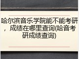 哈尔滨音乐学院能不能考研，成绩在哪里查询(哈音考研成绩查询)