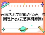 云南艺术学院能否保研，原因是什么(云艺保研原因)