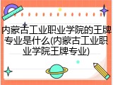 内蒙古工业职业学院的王牌专业是什么(内蒙古工业职业学院王牌专业)