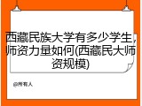 西藏民族大学有多少学生，师资力量如何(西藏民大师资规模)