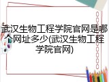 武汉生物工程学院官网是哪个网址多少(武汉生物工程学院官网)