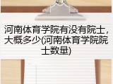 河南体育学院有没有院士，大概多少(河南体育学院院士数量)