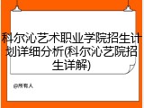 科尔沁艺术职业学院招生计划详细分析(科尔沁艺院招生详解)