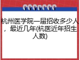 杭州医学院一届招收多少人，最近几年(杭医近年招生人数)