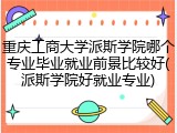 重庆工商大学派斯学院哪个专业毕业就业前景比较好(派斯学院好就业专业)