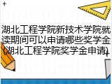 湖北工程学院新技术学院就读期间可以申请哪些奖学金(湖北工程学院奖学金申请)