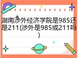 湖南涉外经济学院是985还是211(涉外是985或211吗)