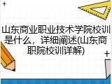 山东商业职业技术学院校训是什么，详细阐述(山东商职院校训详解)
