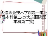 大连职业技术学院是一本还是本科第二批(大连职院属本科第二批)