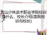 嵩山少林武术职业学院校训是什么，校长介绍(嵩院校训与校长)