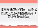 福州英华职业学院一年财政拨款大概多少钱(福州英华职业学院年拨款)