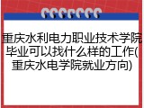 重庆水利电力职业技术学院毕业可以找什么样的工作(重庆水电学院就业方向)