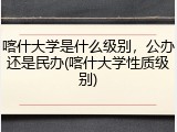 喀什大学是什么级别，公办还是民办(喀什大学性质级别)