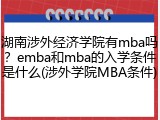 湖南涉外经济学院有mba吗？emba和mba的入学条件是什么(涉外学院MBA条件)