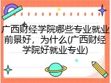 广西财经学院哪些专业就业前景好，为什么(广西财经学院好就业专业)