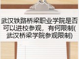 武汉铁路桥梁职业学院是否可以进校参观，有何限制(武汉桥梁学院参观限制)